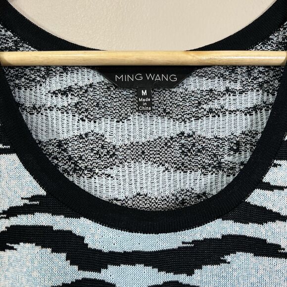 Y2K Ming Wang Tank Top Women Medium Zebra Bodycon Edgy Animal Retro Bold Casual - Picture 2 of 10